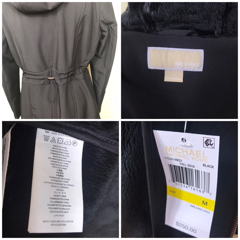 Michael Kors Hooded Soft Coat 🧥 Black W AUTHENTIC - Picture 8 of 8